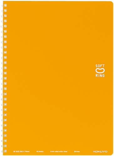 ソフトリングノートセミＢ５ドットＢ罫４０枚　橙×５
