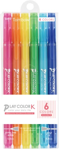 サインペンプレイカラーＫ　６色セットＡ　３セット