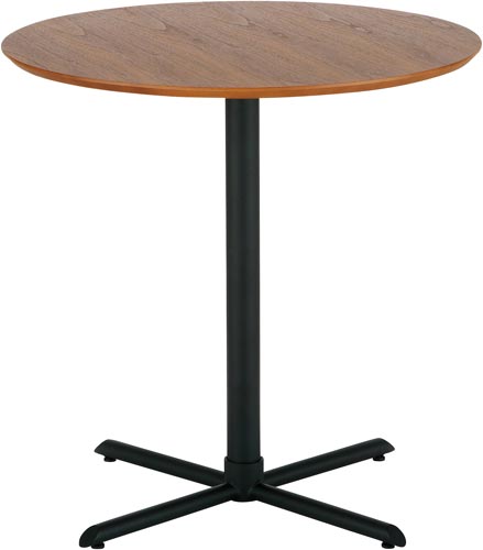 突板ラウンドカフェテーブル　ダークブラウン