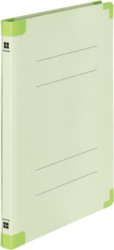 四隅が傷みにくい背補強フラットファイル　緑　１冊