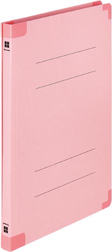 四隅が傷みにくい背補強フラットファイル　桃　１冊