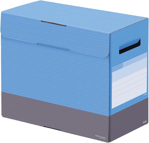 ボックスファイル　フタ付き　１５０ｍｍ　青