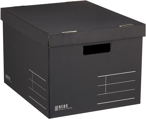 収納ボックス＜ＮＥＯＳ＞Ｌサイズ・フタ付き黒１０個