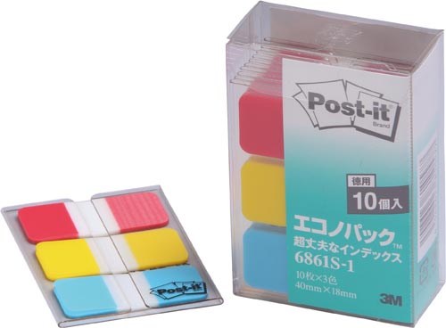 超丈夫なインデックス　３色４０×１８　１０パック