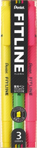 蛍光マーカー　フィットライン　ツイン　３色セット