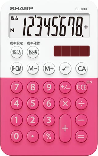電卓　カラー　ＥＬ－７６０Ｒ－ＰＸ　ピンク