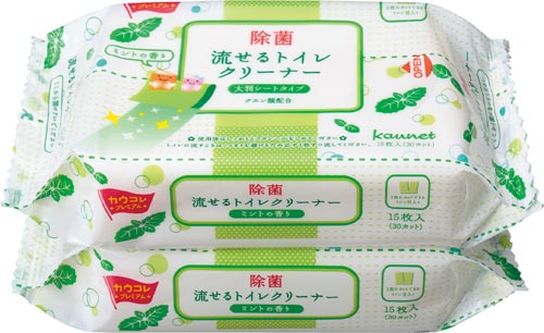 流せるトイレクリーナー大判　ミント　２個入×４