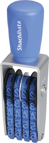 エルゴグリップ　回転ゴム印　欧文４連２号　ゴシック