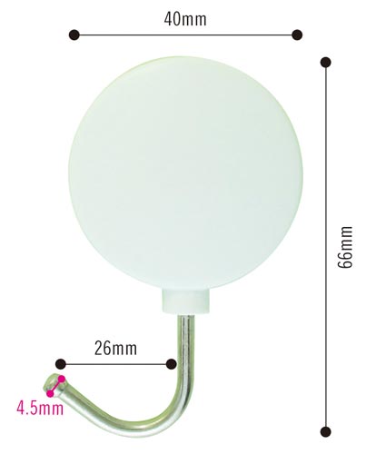 プラマグネットフック　小　白　１０個入