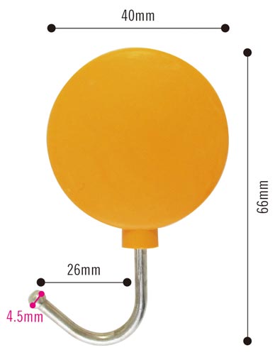 プラマグネットフック　小　橙　１０個入