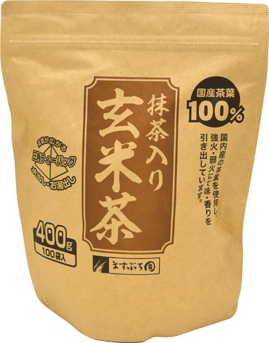 オキロン抹茶入り玄米茶三角ＴＢ１００バッグ※