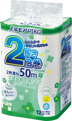 エルモアピコ２倍巻トイレット　ダブル５０ｍ　１２個
