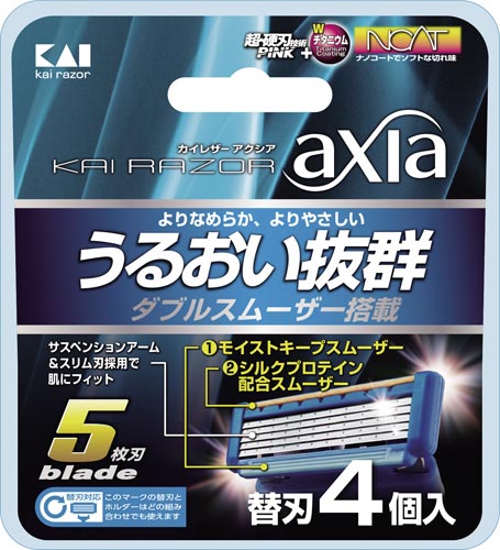カイレザー　アクシアうるおい抜群５枚刃　替刃４個入