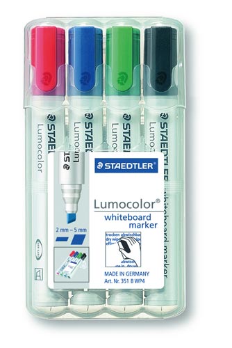 ホワイトボードマーカー　ルモカラー　角芯４色セット