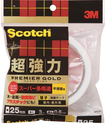 超強力　両面テープ　超多用途　薄手２５ｍｍ幅　１巻