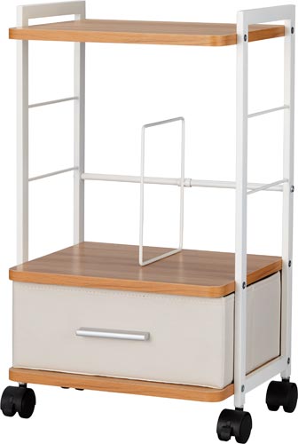 Ｋａｔａｚｕｋ引出付足元収納ワゴン幅３５０薄茶３台