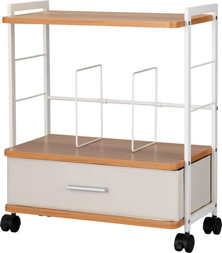 Ｋａｔａｚｕｋ引出付足元収納ワゴン幅５００薄茶３台