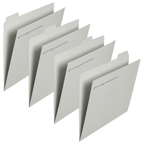 カットフォルダー　４山Ａ４横　グレー