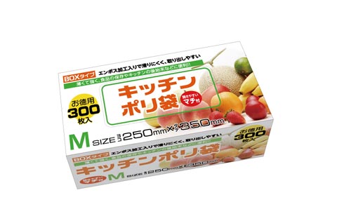 マチ付キッチン袋ＢＯＸタイプ半透明３００枚