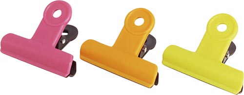 プラ目玉クリップ　桃橙黄　３個入