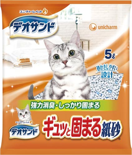 デオサンド　ギュッと固まる紙砂　５Ｌ