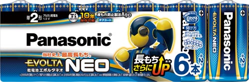 アルカリ乾電池　エボルタＮＥＯ　単２　６本入