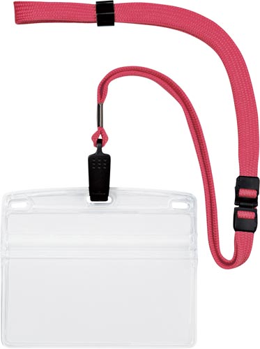 吊り下げ名札クリップ式ヨコ特大サイズ１０個　桃