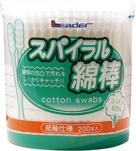 リーダー　スパイラル綿棒　２００本入