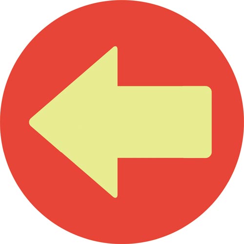 フロア誘導シール矢印　丸　レッド