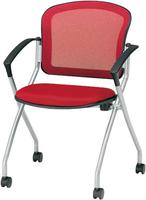 ミーティングチェア　ＡＭＣ－Ｆ４ＡＣ　レッド　４脚