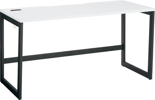 リスムデスクＤ６００Ｗ１４００　黒脚　ホワイト