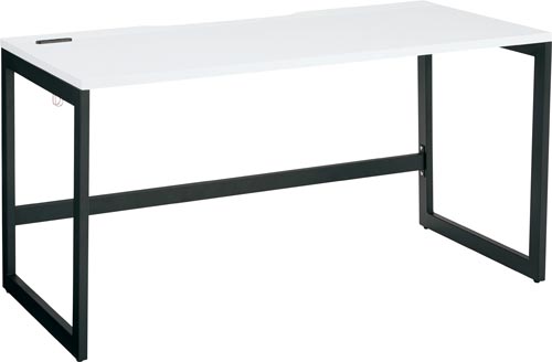 リスムデスクＤ７００Ｗ１４００　黒脚　ホワイト