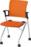 ミーティングチェア　ＭＣＮ－３　オレンジ　４脚