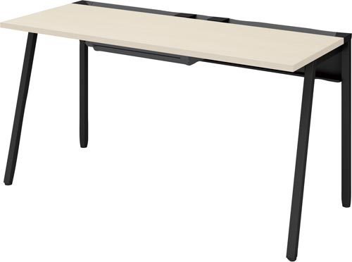 リーンデスク　引出付　Ｄ６００Ｗ１４００　黒脚ＮＡ