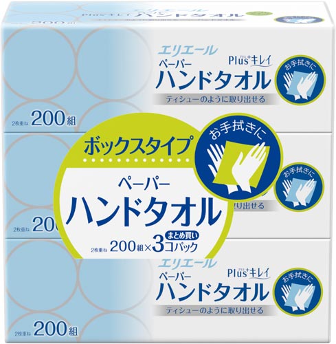 エリエール＋Ｐｌｕｓキレイ　ボックス２００Ｗ３Ｐ