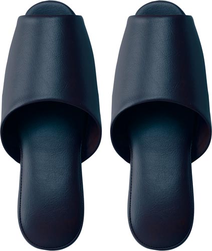 抗菌多機能ビニールスリッパ　前あき　ネイビー