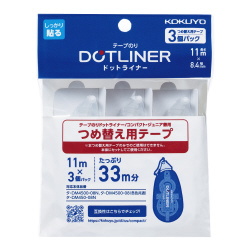 テープのりドットライナーコンパクト　つめ替３Ｐｘ５