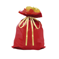 巾着袋　レッド　４５０×５６０＋１２０　１Ｐ