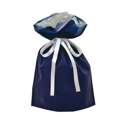 巾着袋　ネイビー　２４０×３６０＋１２０　１Ｐ