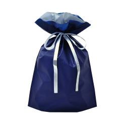 巾着袋　ネイビー　３１０×４３０＋１２０　１Ｐ