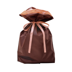 巾着袋　ブラウン　３１０×４３０＋１２０　１Ｐ