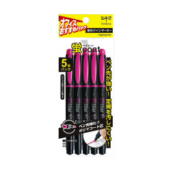 蛍光マーカー　蛍コート　ツイン　桃　５Ｐパック