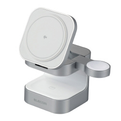 ワイヤレス充電器　Ｑｉ２対応　３ｉｎ１　シルバー
