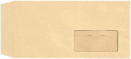 窓付封筒テープ付　長３　クラフト　８５ｇ　１００枚