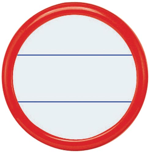 丸型名札　安全ピン・クリップ両用型　赤　１０個