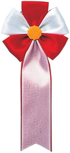 記章リボン　五方　赤　１０個入