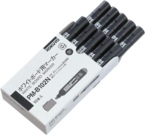 再生樹脂ホワイトボード用マーカー　中字　黒１０本