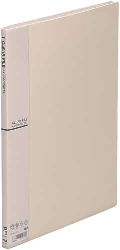 クリアファイルＡ４縦１０ポケット　アイボリー１０冊