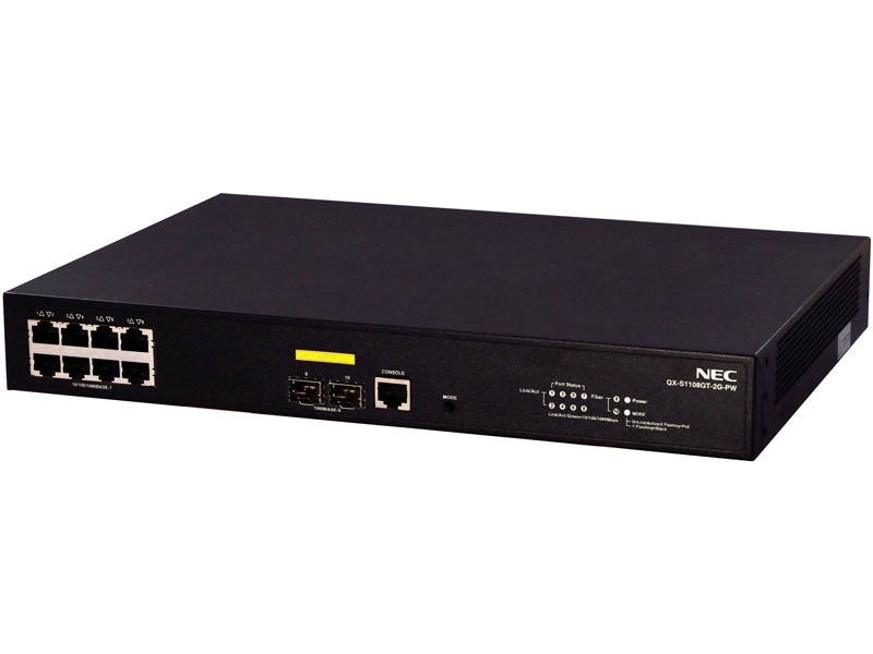 QX-S1108GT-2G-PW 1GbEベーシックPoE+・レイヤ2スイッチ