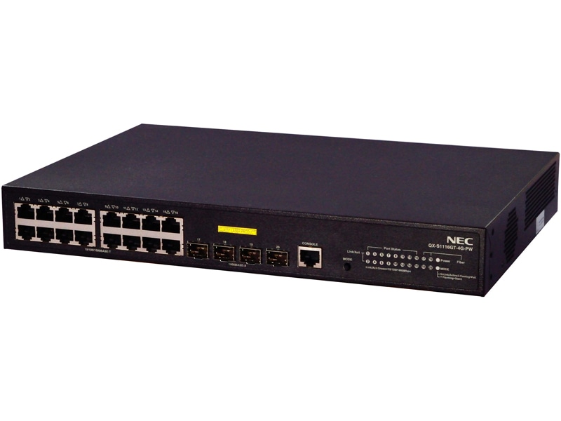 QX-S1116GT-4G-PW 1GbEベーシックPoE+・レイヤ2スイッチ